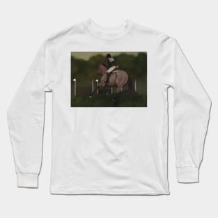 Bay Roan Eventing Cross Country Morning Art Long Sleeve T-Shirt